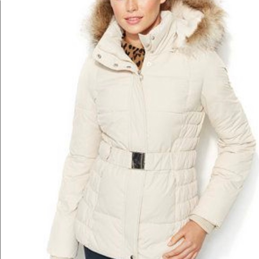 Laundry by Design beige puffer coat